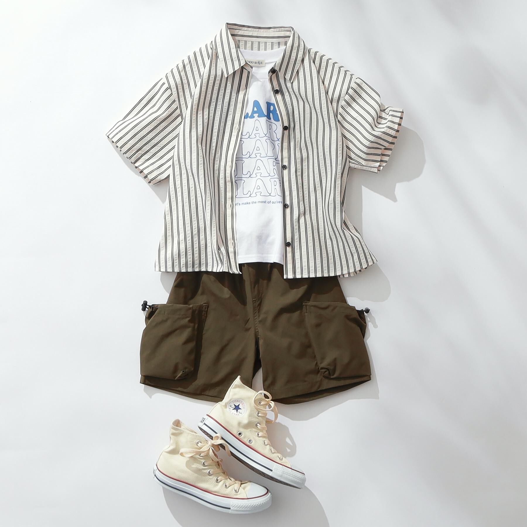 SHOO･LA･RUE「【100-150cm】プリントロゴTシャツ」|Tシャツ・カットソー|