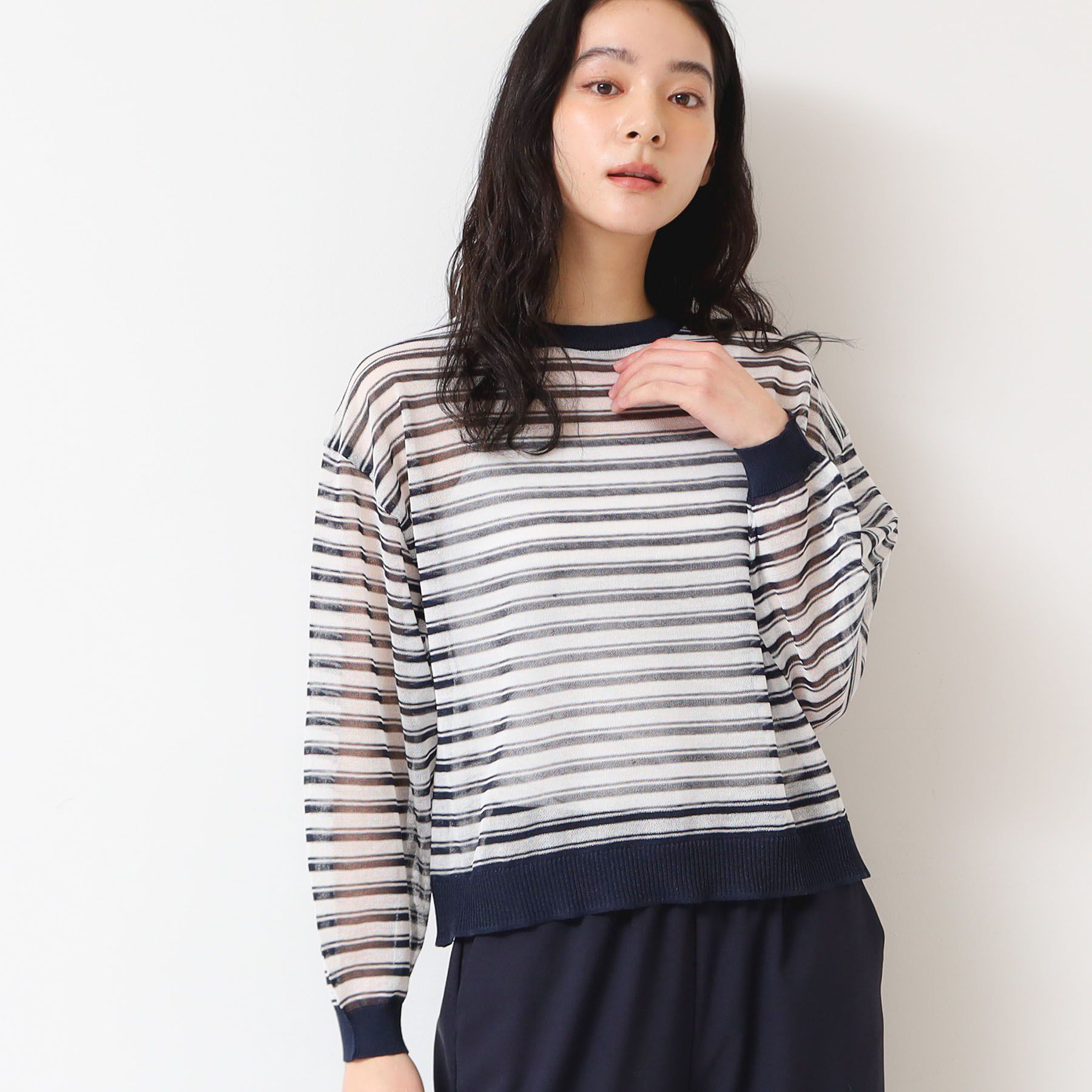 Dessin「【洗える】シアーカラ―ボーダーニット（S～L）」|ニット・セーター|