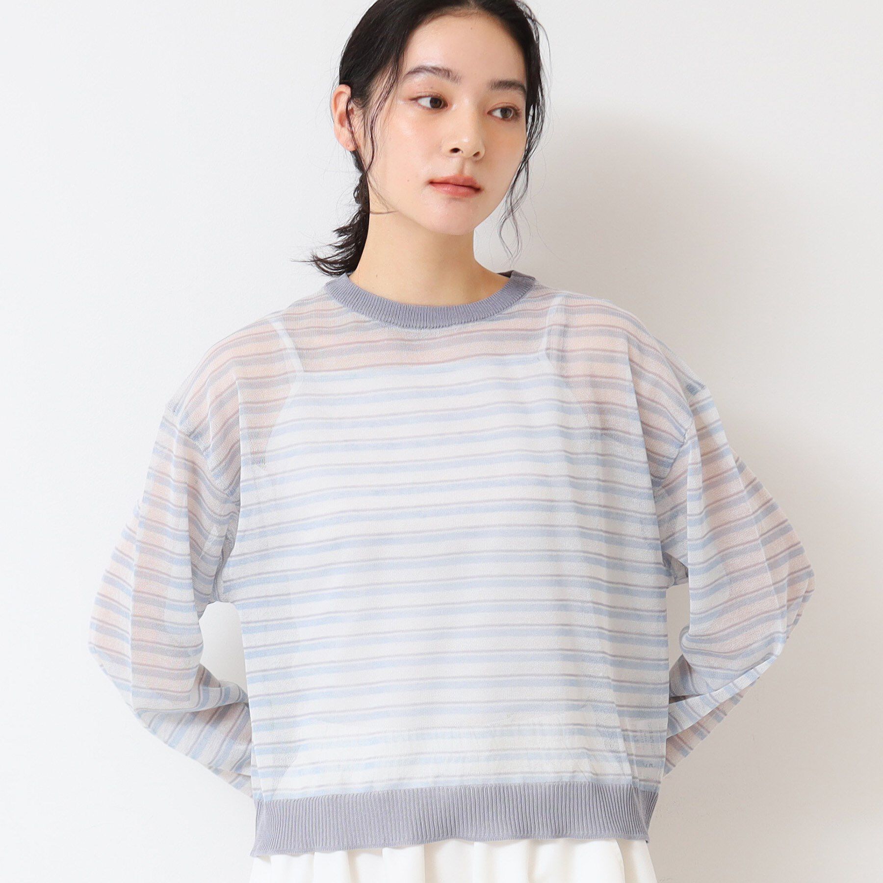 Dessin「【洗える】シアーカラ―ボーダーニット（S～L）」|ニット・セーター|