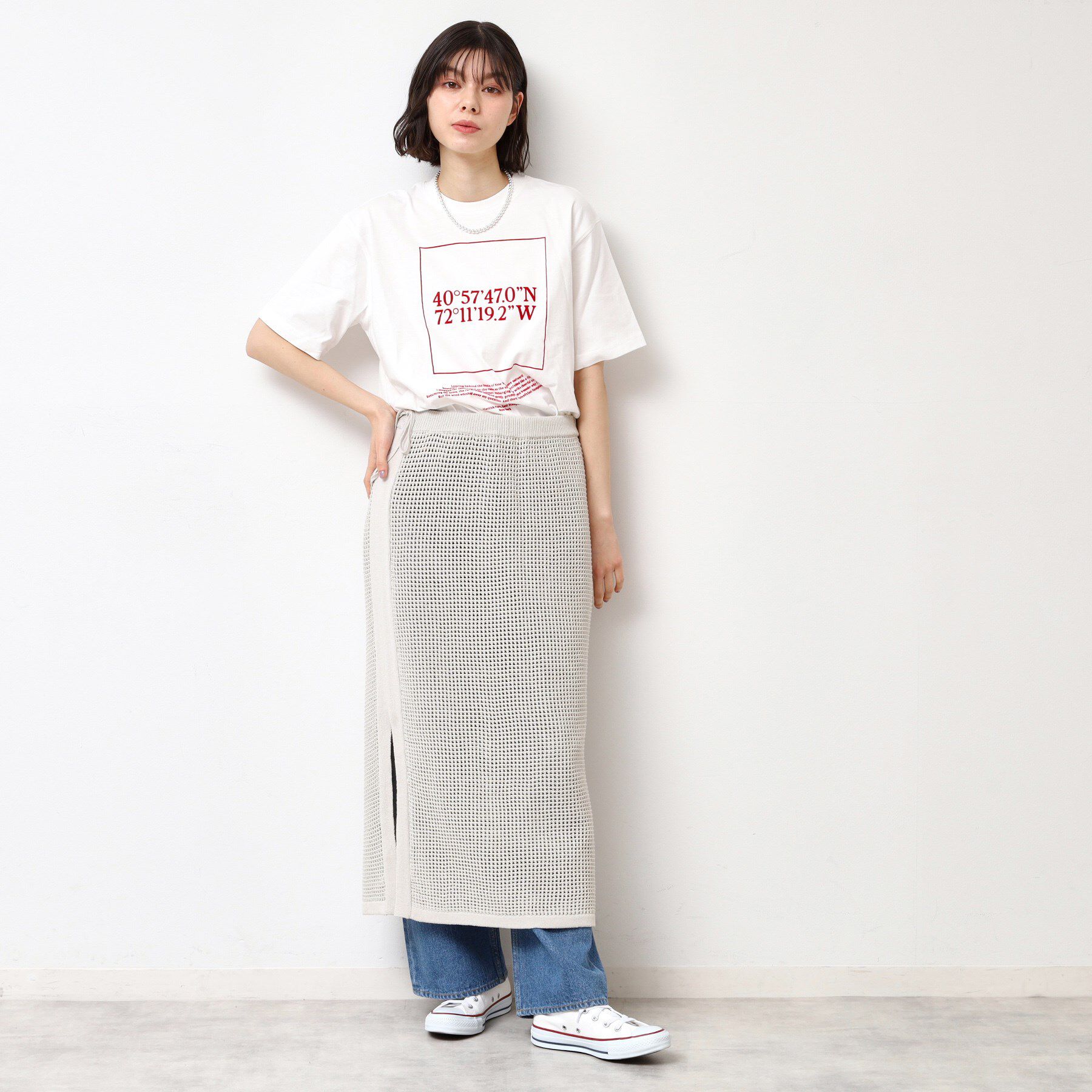 Dessin「【セットアップ可能・ウエストゴム】メッシュニットスカート」|スカート|