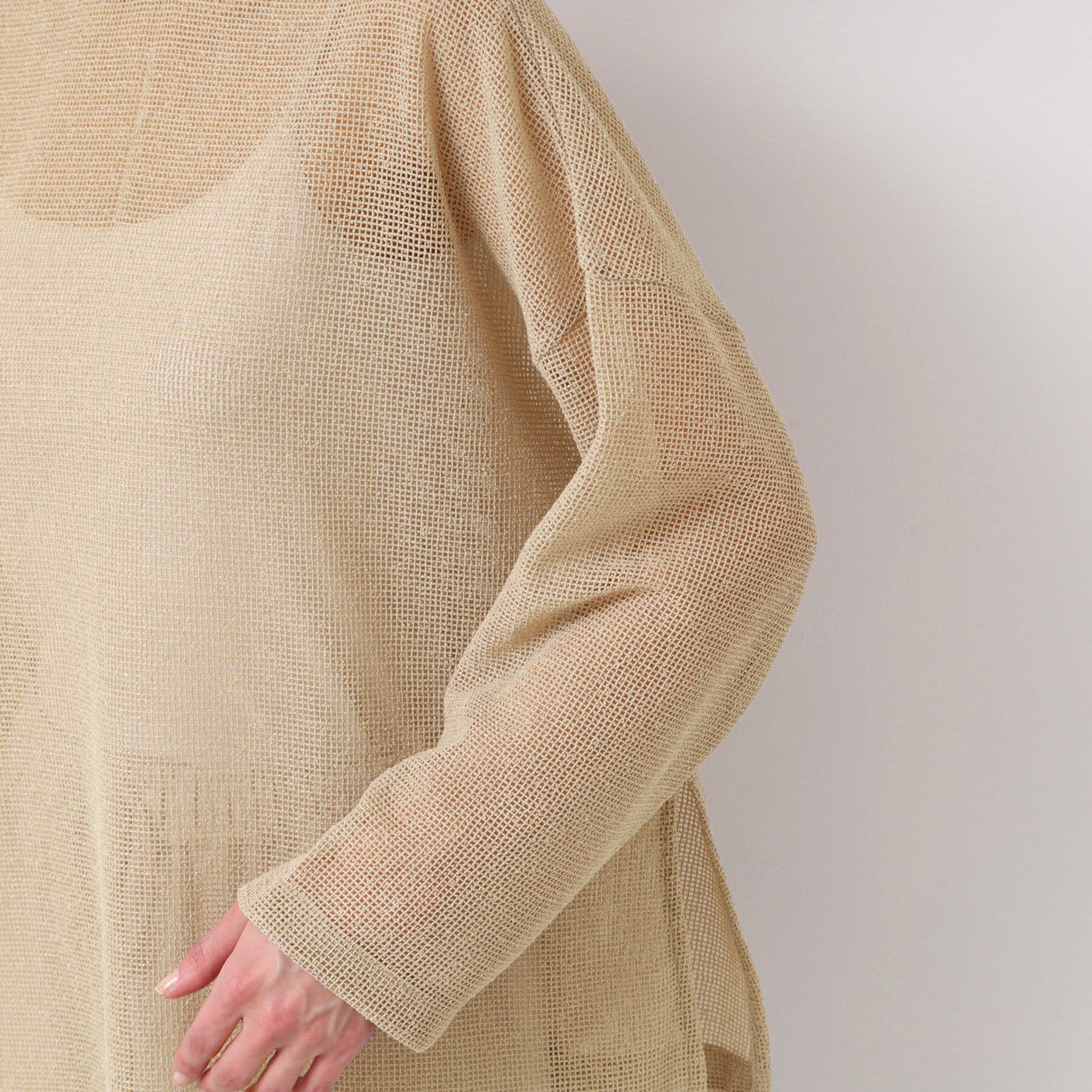 Dessin「【前後2WAY・洗える】ラメ入りオーバーサイズメッシュブラウス」|シャツ・ブラウス|