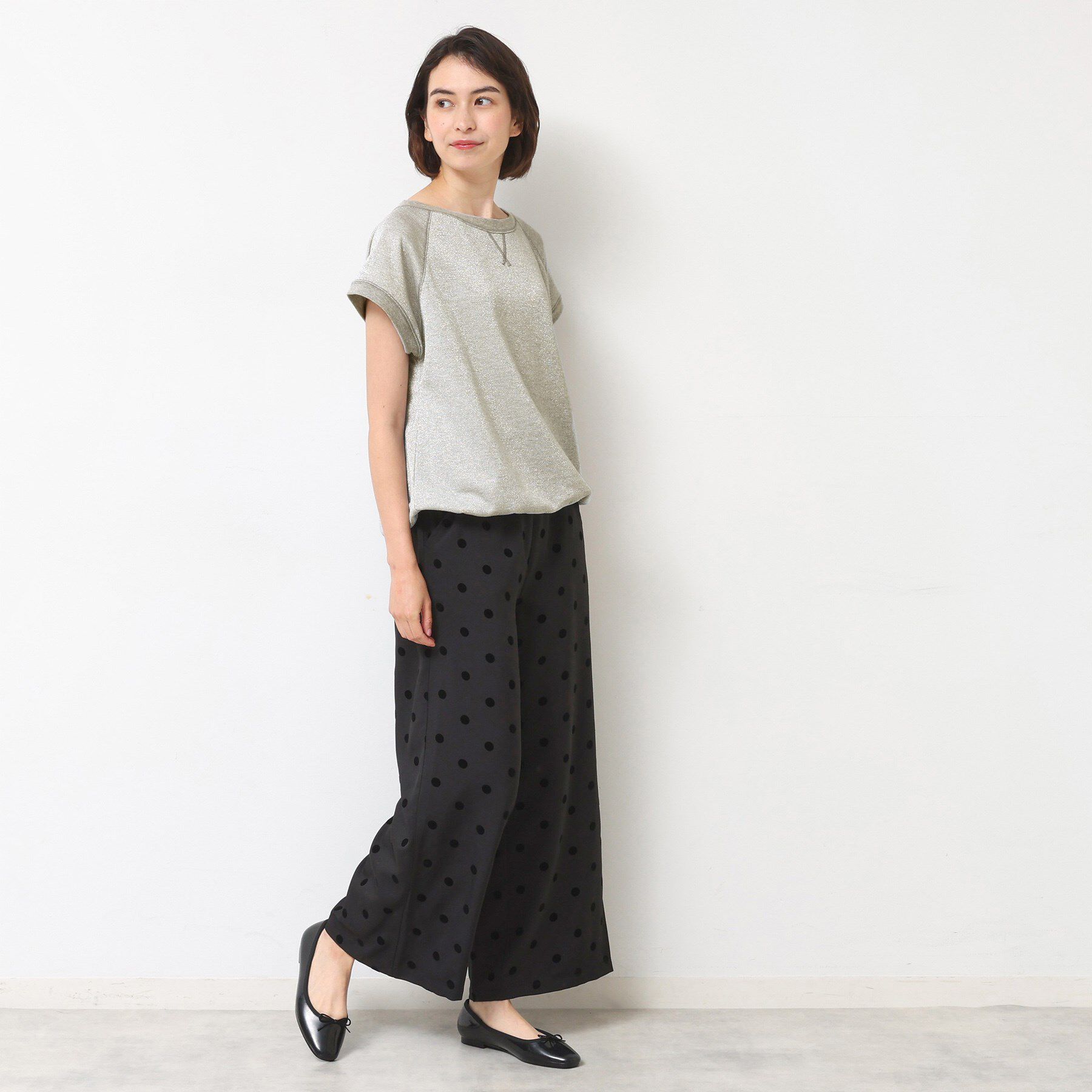 Dessin「【セットアップ可・洗える】ラメ裏毛トップス」|Tシャツ・カットソー|