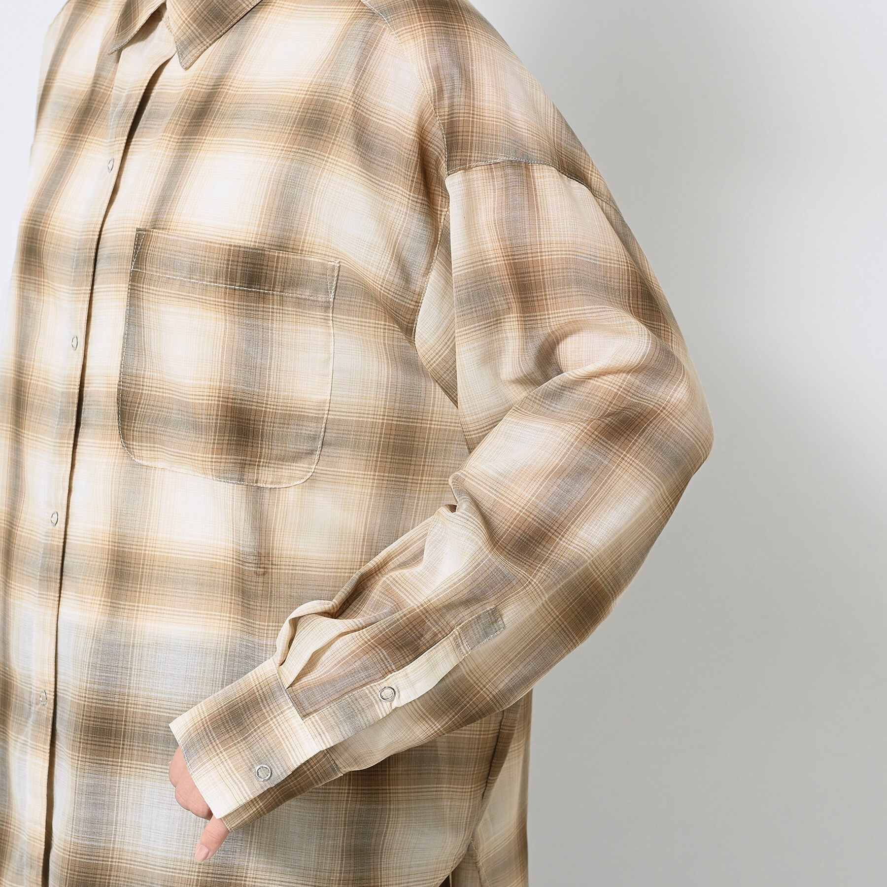 Dessin「【洗える】シアーオンブレーチェックシャツ」|シャツ・ブラウス|