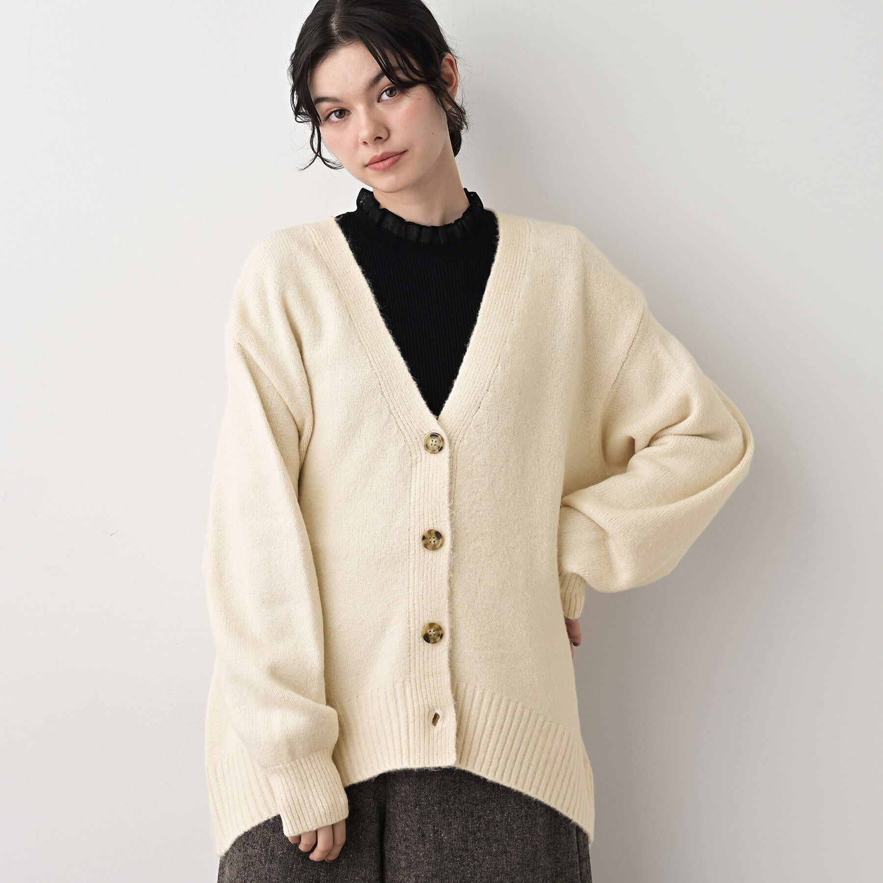 Dessin「【洗える】ウォームソフトカーディガン」|カーディガン|アイボリー(004)