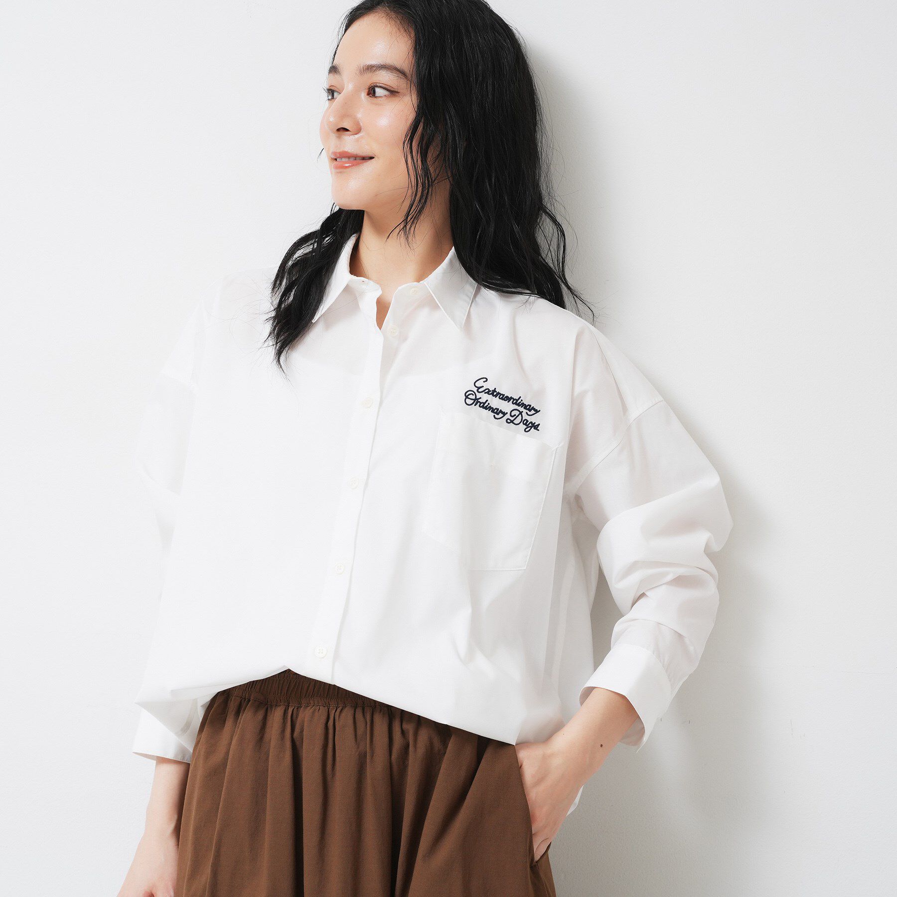 Dessin「【洗える】刺繍ロゴ入りオーバーシャツ」|シャツ・ブラウス|