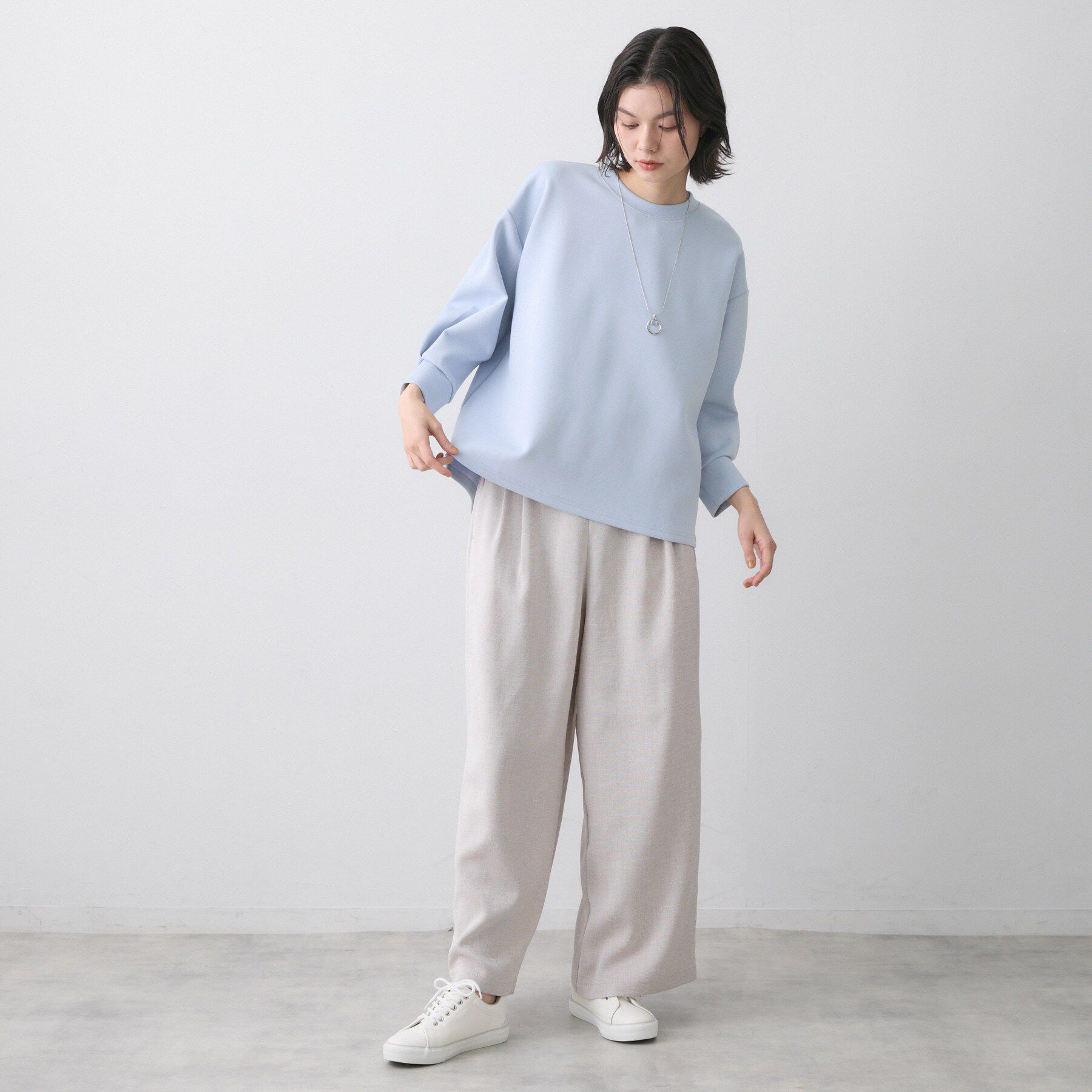 Dessin「【洗える】8分袖ボンディングカットソー」|Tシャツ・カットソー|