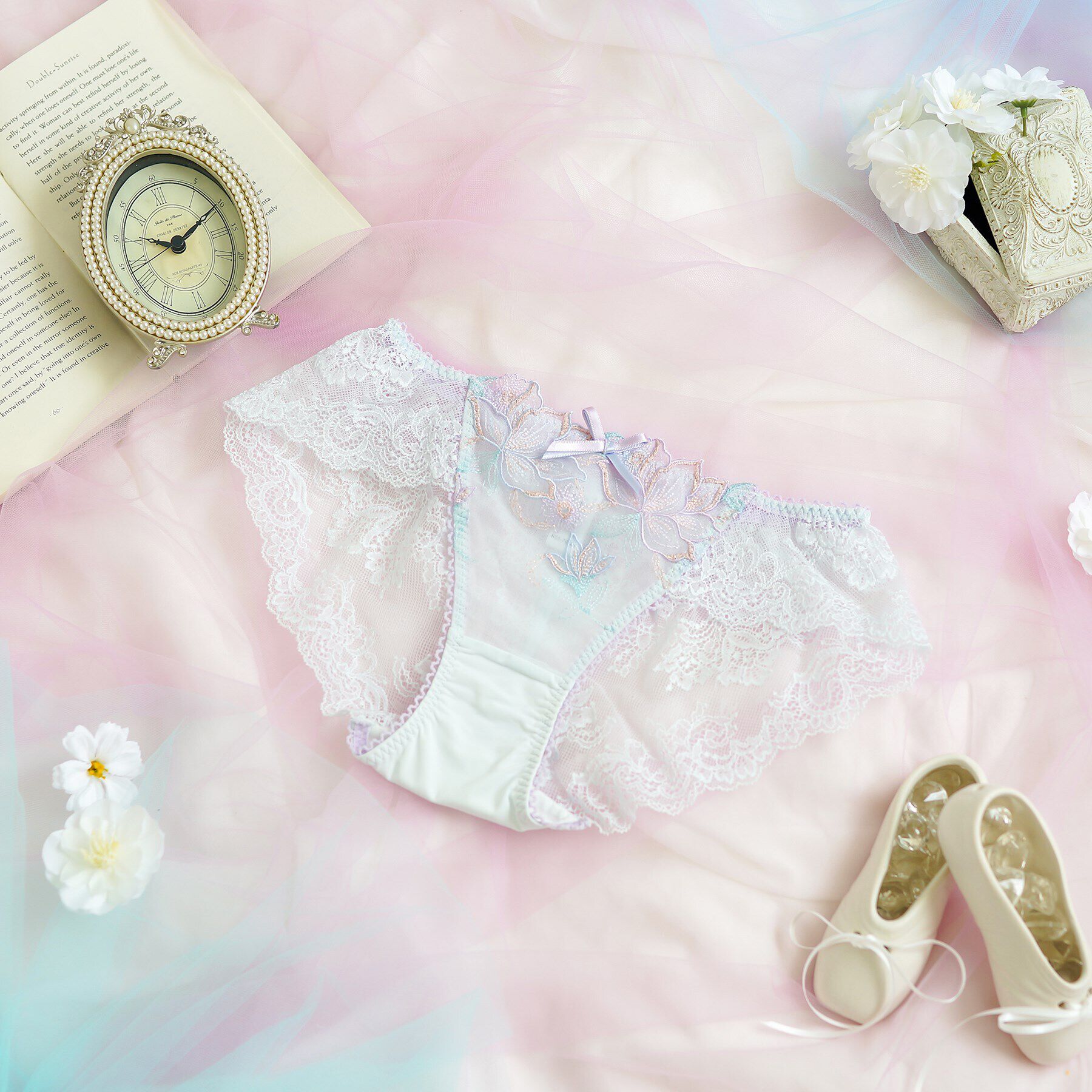 Risa Magli「ウラリー レースショーツ」|インナー|ブルー(092)