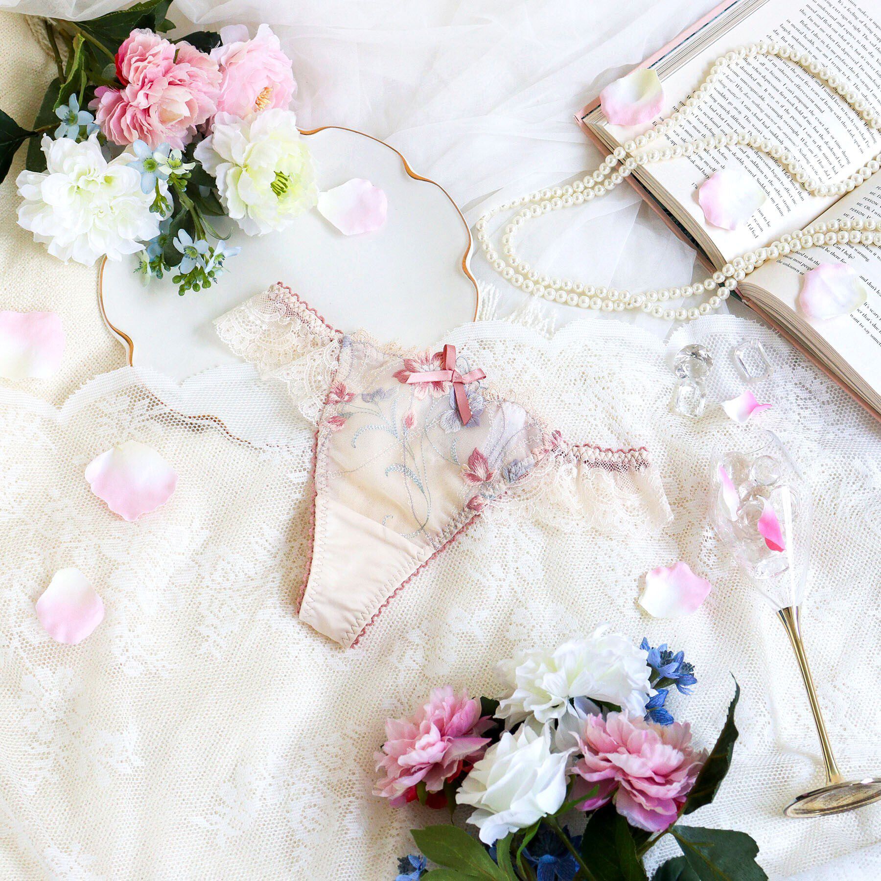 Risa Magli「テリン Tバックショーツ」|インナー|ピンク(071)