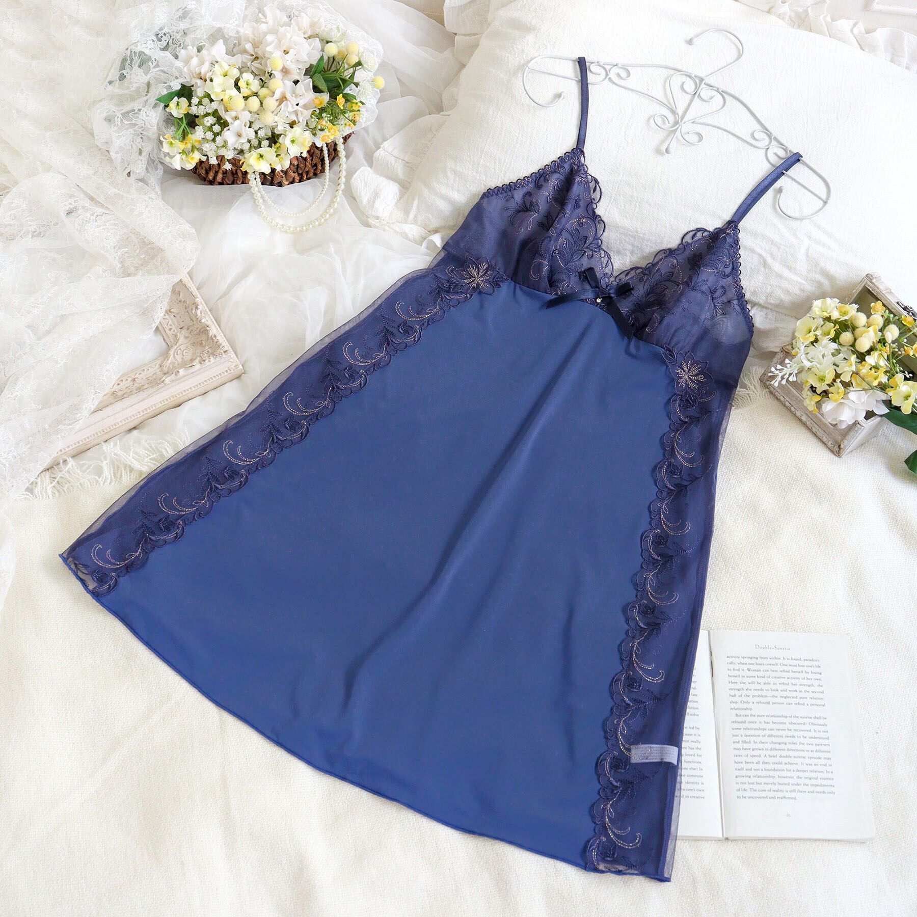 Risa Magli「イリーナ スリップ」|キャミソール|ネイビー(094)