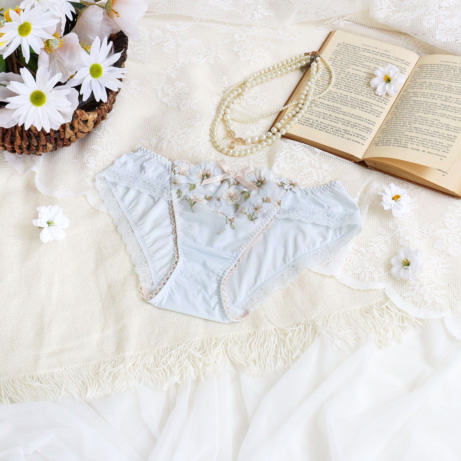 Risa Magli「アルマ ノーマルショーツ」|インナー|サックスブルー(09