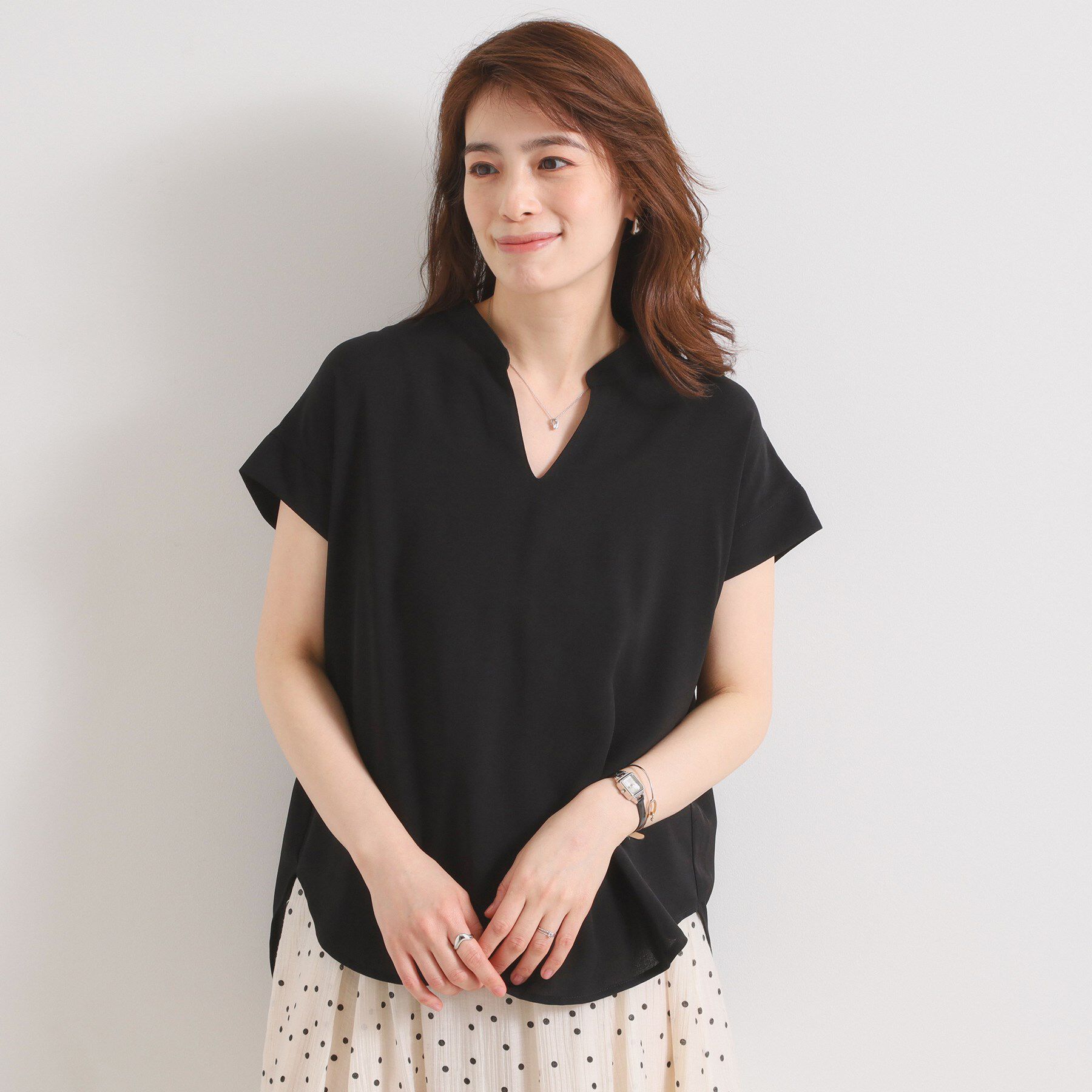 ITS&rsquo;DEMO「【接触冷感／手洗い可】バックギャザーブラウス」|シャツ・ブラウス|