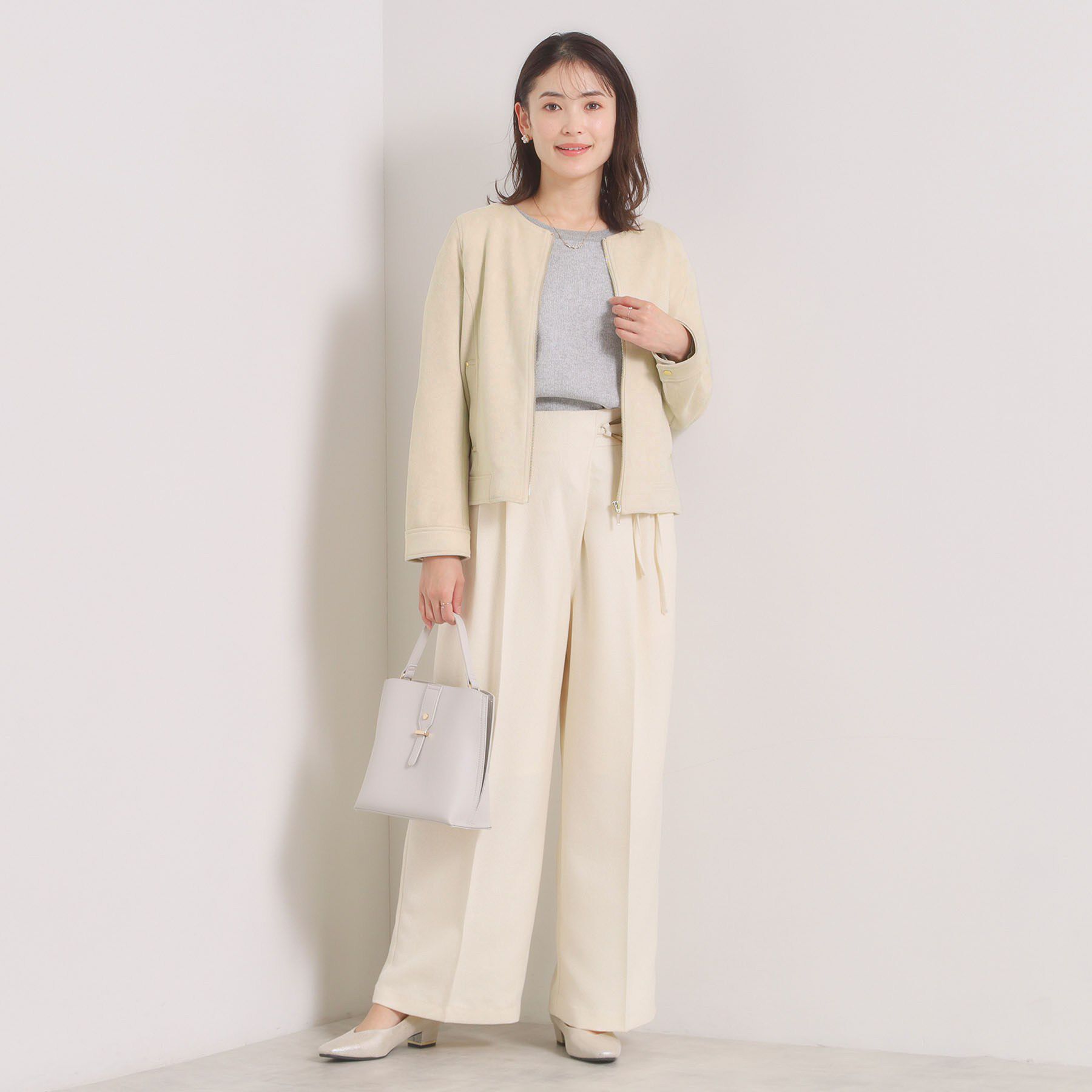 ITS&rsquo;DEMO「カットスエードジャケット」|ノーカラージャケット|