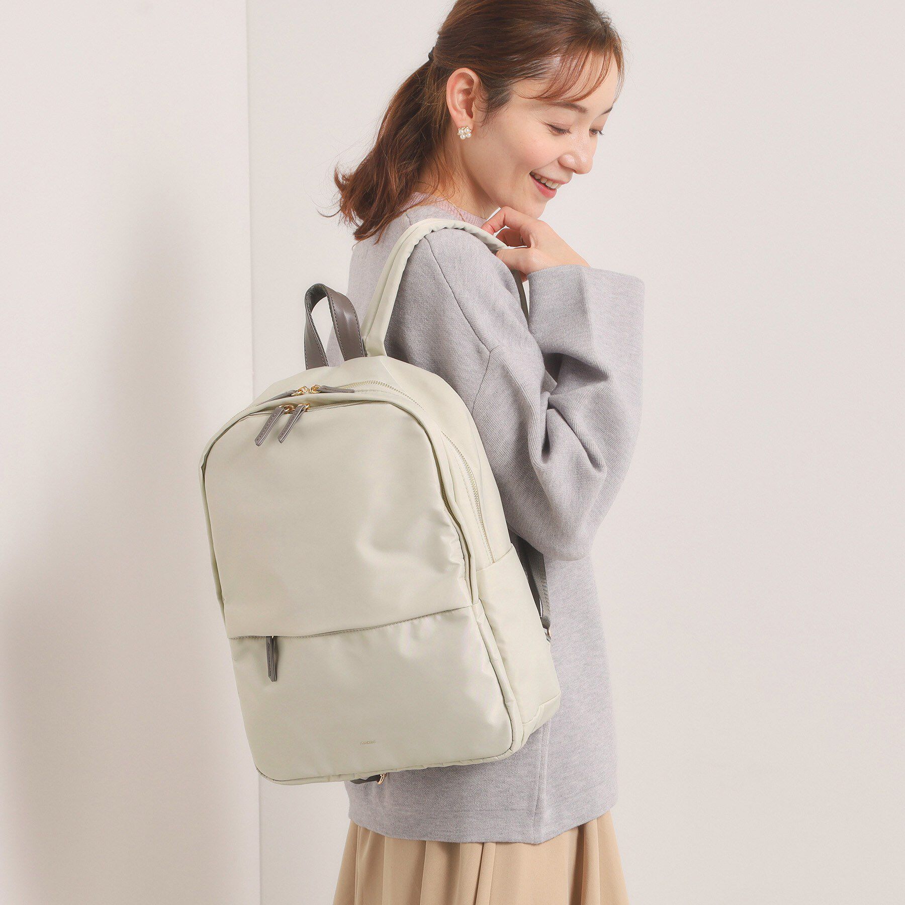 ITS&rsquo;DEMO「【収納アドバイザー監修】合皮コンビリュック」|リュック|