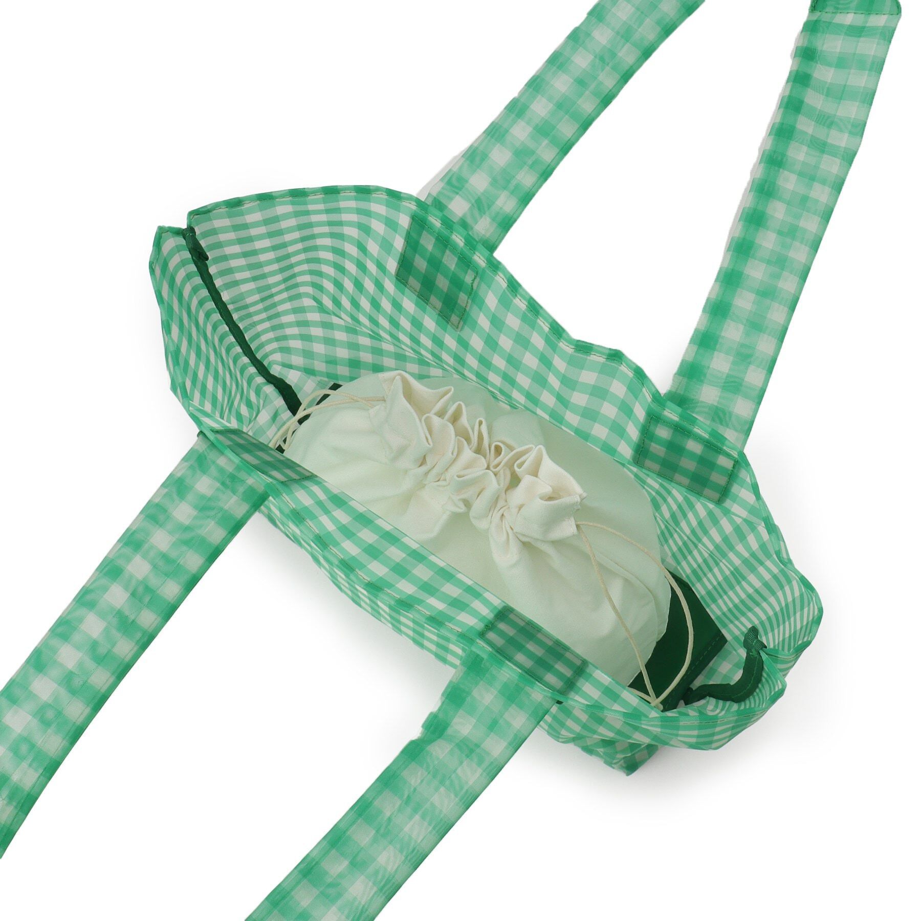 Ober Tashe「【新生活・新学期】ギンガムチェック チュールバッグ トートバッグ」|トートバッグ|