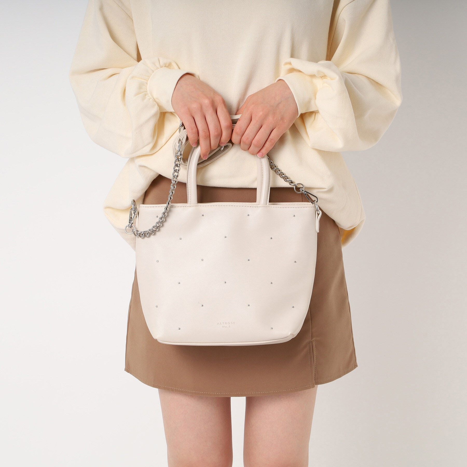 Ober Tashe「スタッズ ドット イライザ 2WAY トートバッグ」|トートバッグ|