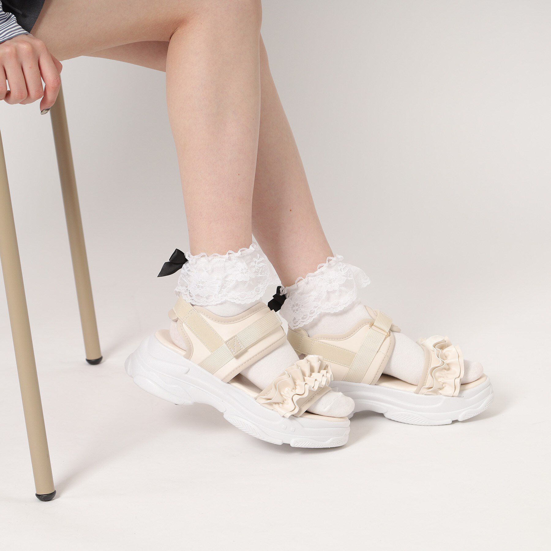 csT&P「厚底フリルスポサン」|サンダル|