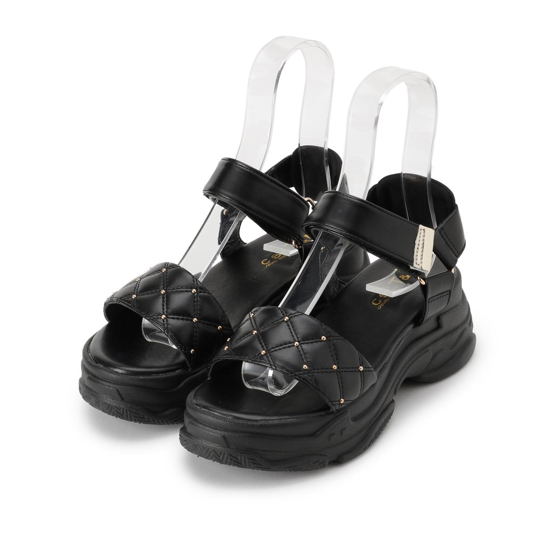 csT&P「キルティング 面ファスナーストラップサンダル」|サンダル|