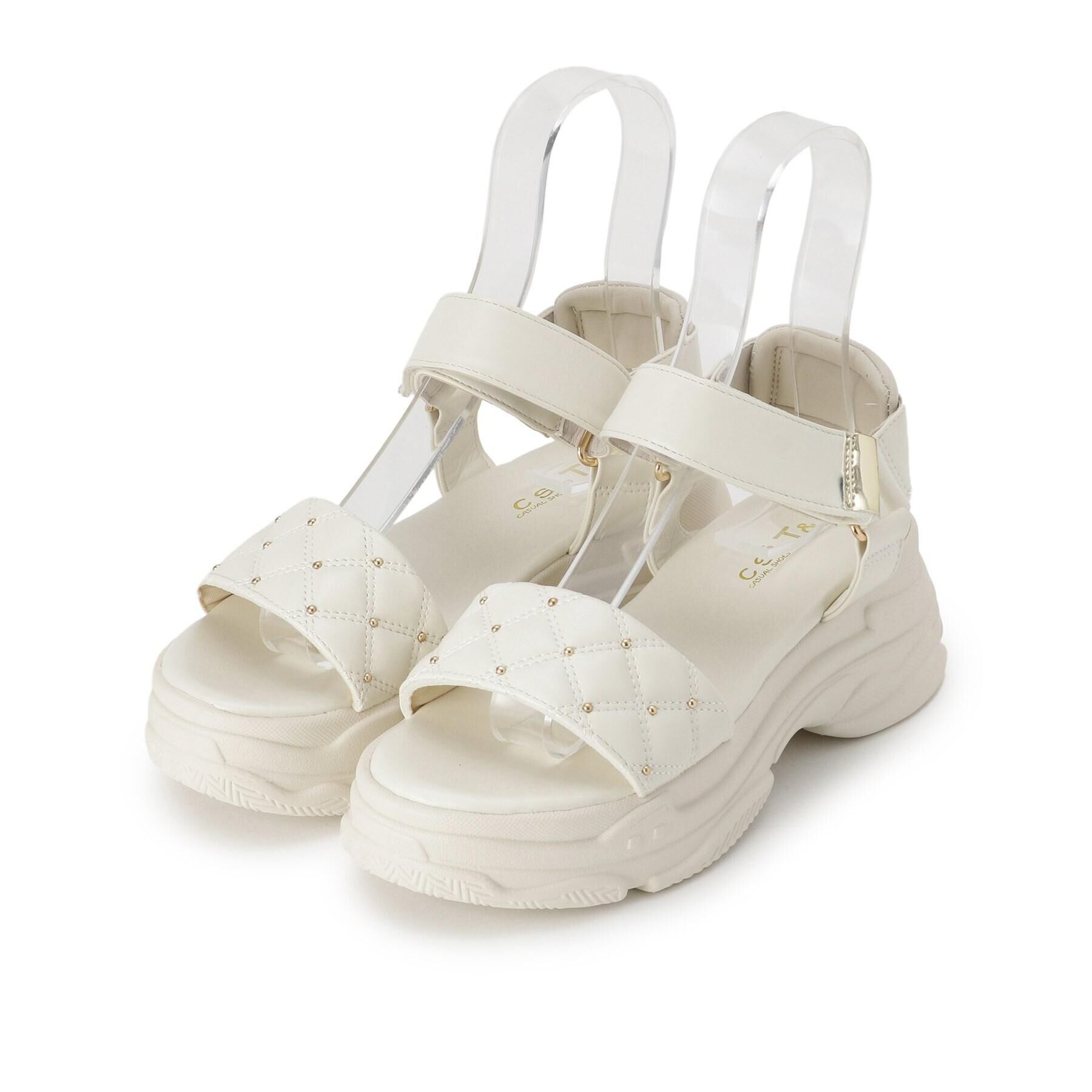 csT&P「キルティング 面ファスナーストラップサンダル」|サンダル|