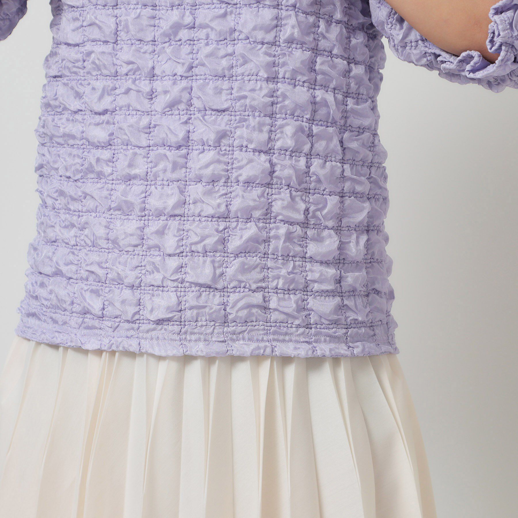 SunaUna「【今すぐ活躍！／パフスリーブ】ジャカードプルオーバー」|Tシャツ・カットソー|