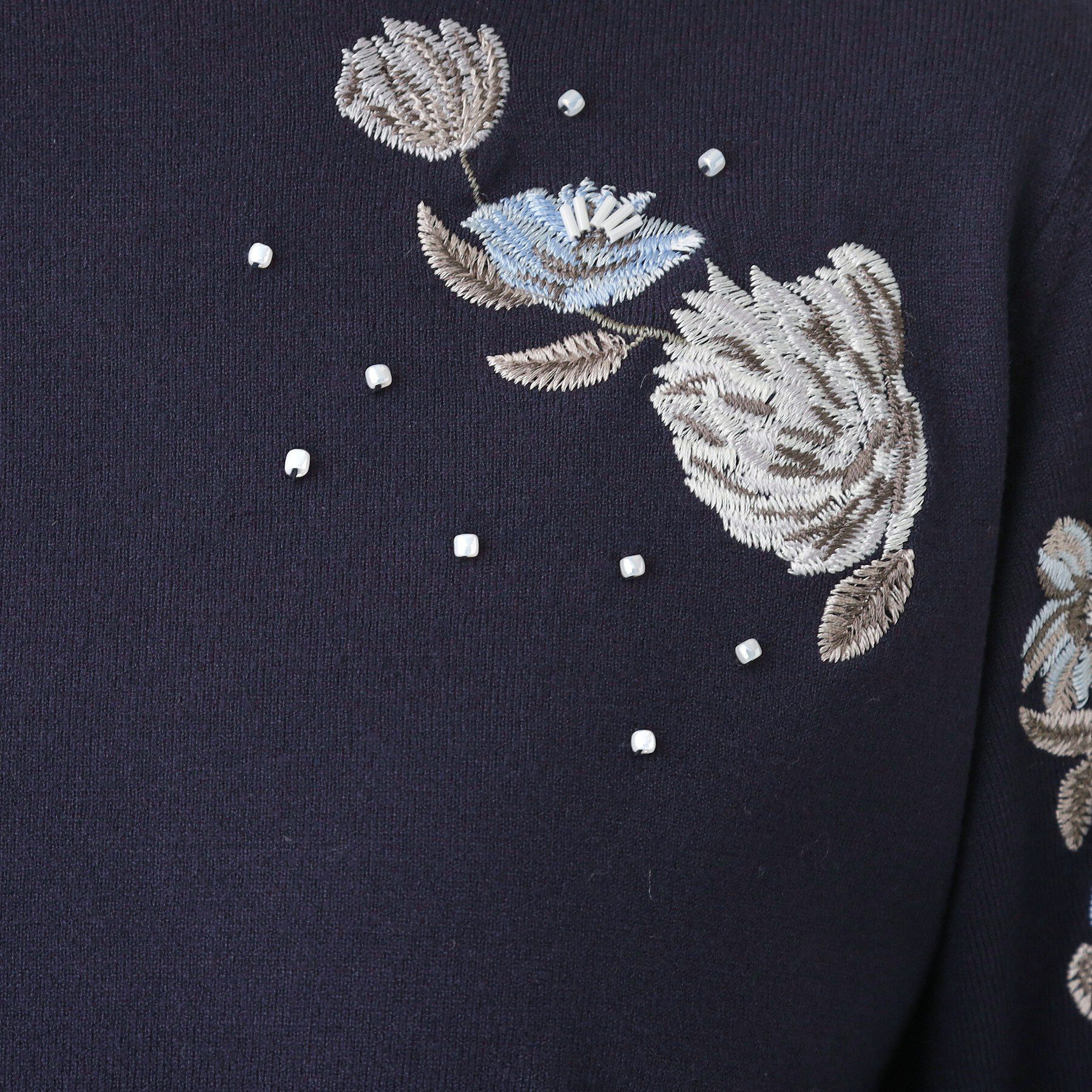 SunaUna「【SS～Lサイズ展開／フラワー刺繍】クラフトプルオーバー」|ニット・セーター|