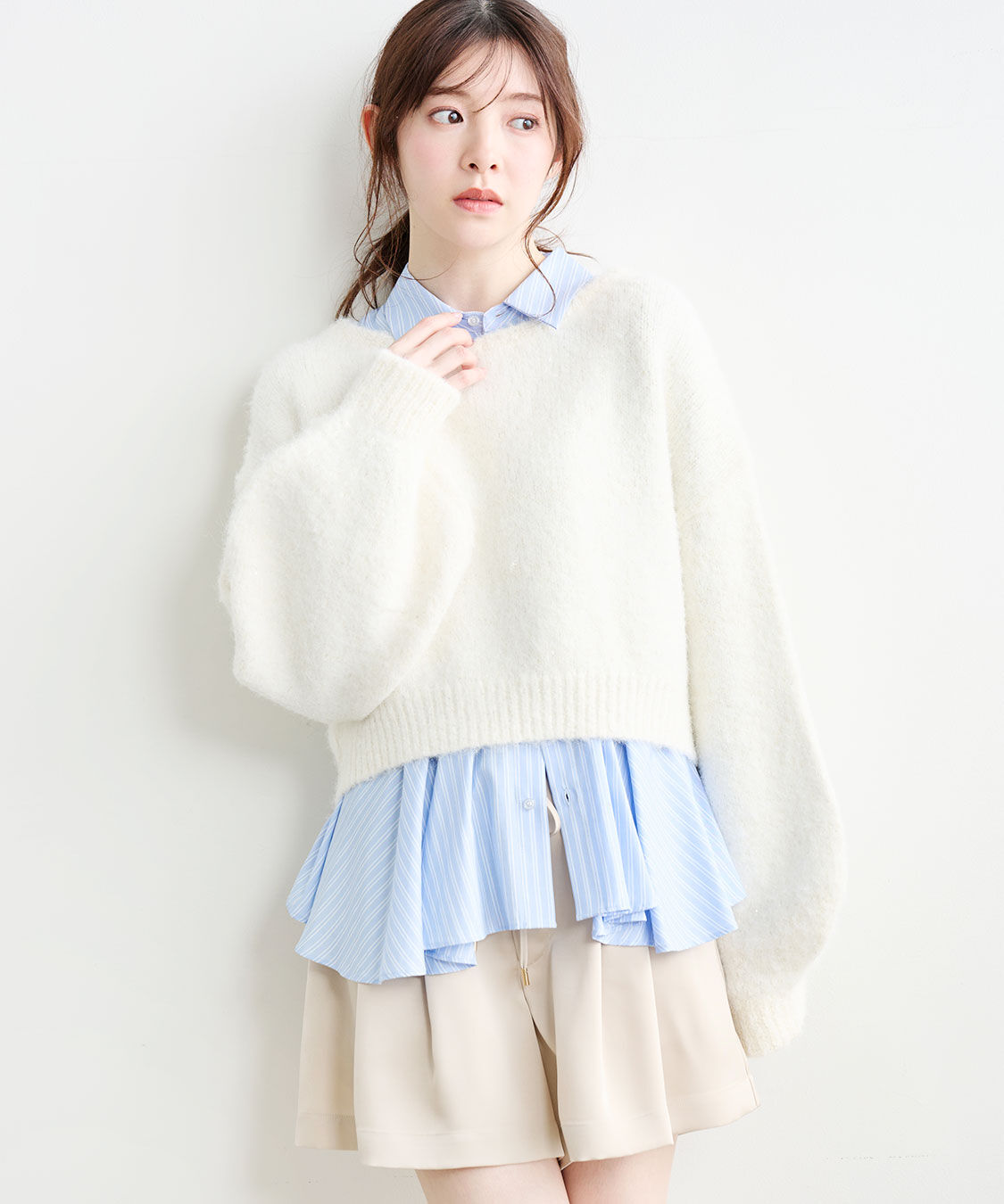 COCO DEAL「サテンタックショートパンツ」|その他|ベージュ