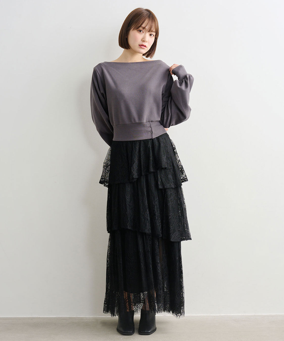 COCO DEAL「イレヘムティアードレーススカート」|スカート|