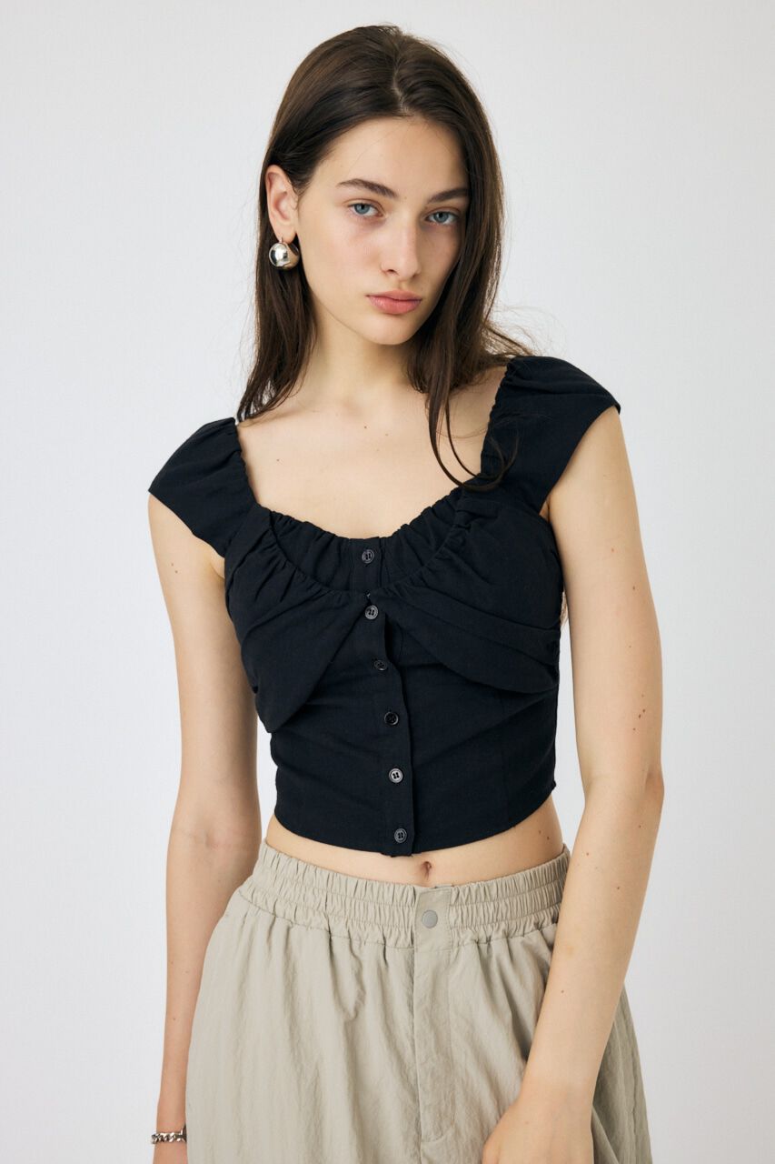 MOUSSY「LAYERED GATHERED ブラウス」|シャツ・ブラウス|