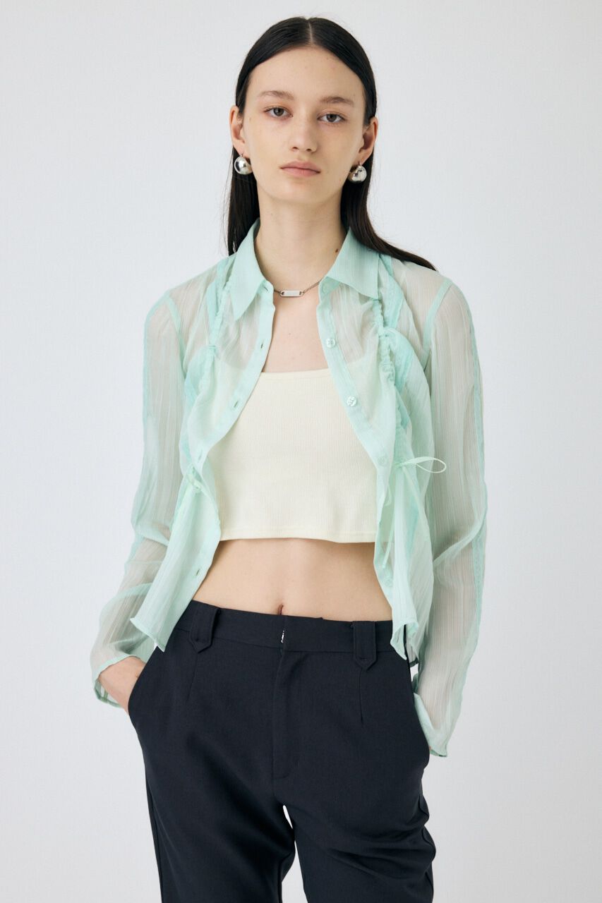 MOUSSY「LACY TAPE シアーシャツ」|シャツ・ブラウス|