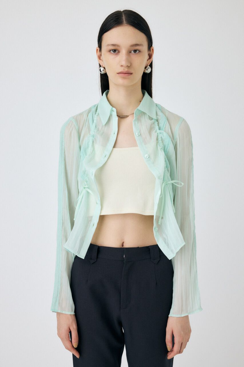 MOUSSY「LACY TAPE シアーシャツ」|シャツ・ブラウス|