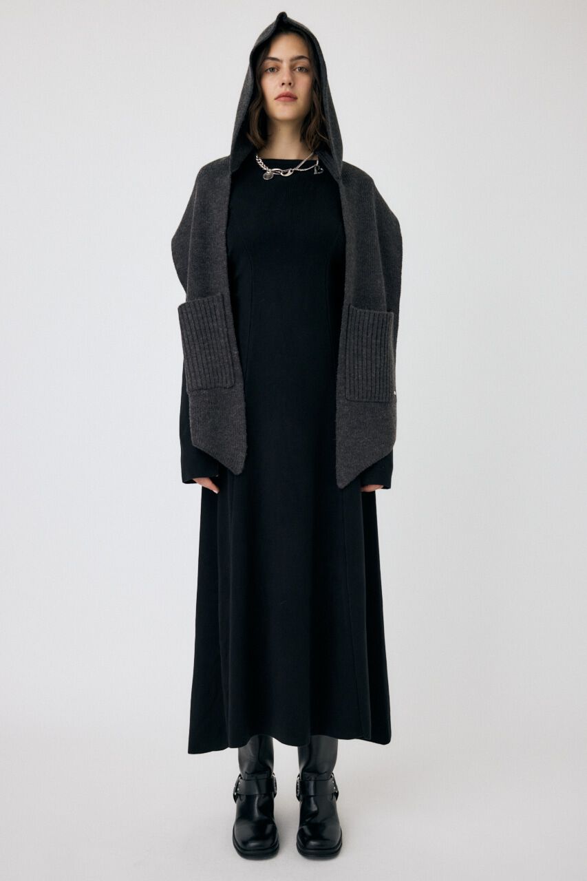 MOUSSY「WAIST RIBBON モックネックドレス」|ワンピース|