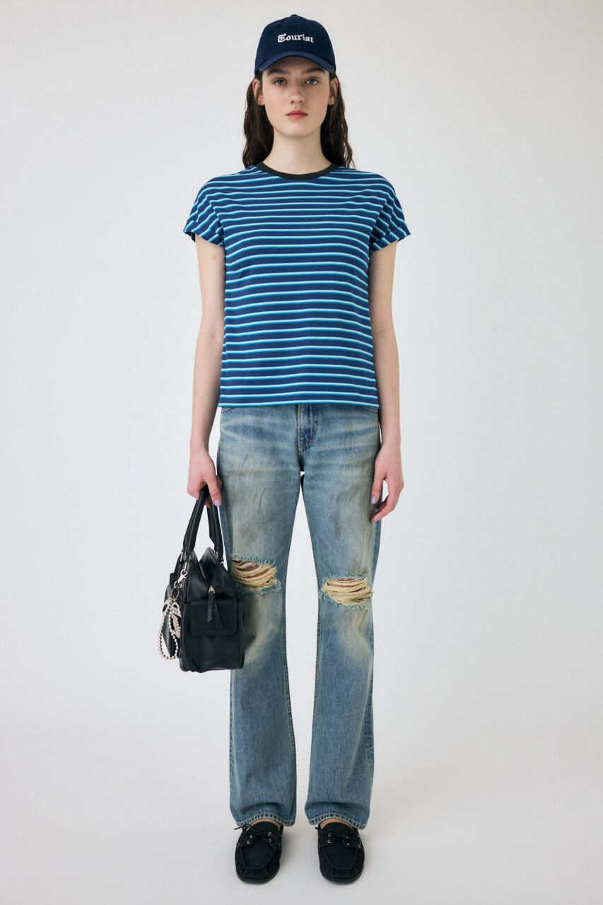 MOUSSY「BRUSHED STRAIGHT フレアデニム」|デニム|