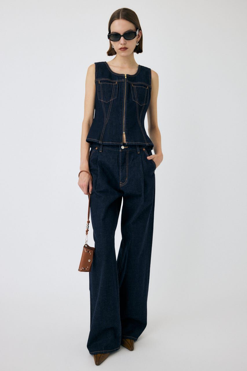 MOUSSY「WAIST FIT デニムベスト」|シャツ・ブラウス|