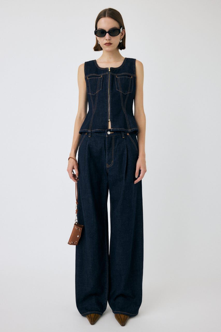 MOUSSY「WAIST FIT デニムベスト」|シャツ・ブラウス|