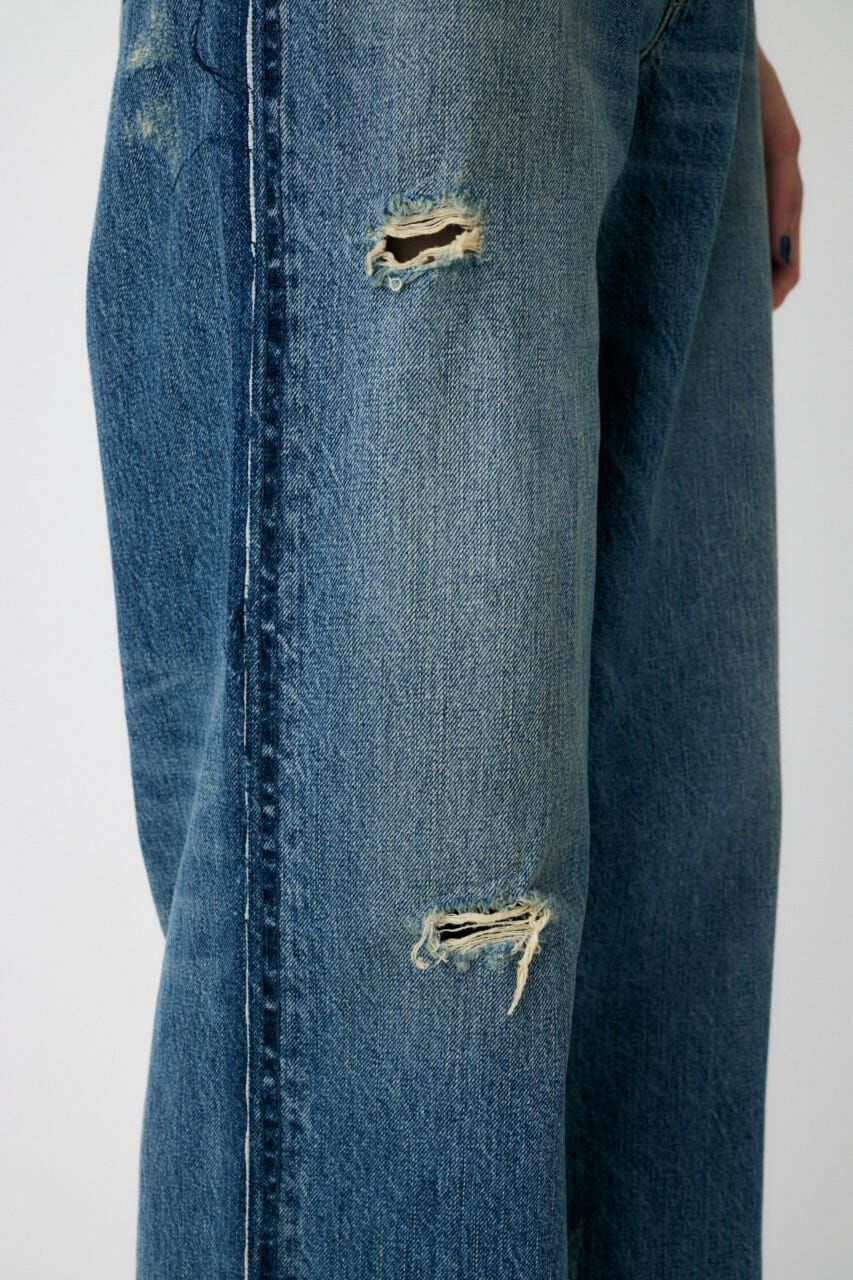 MOUSSY「MIDRISE RIPPED ストレート」|デニム|