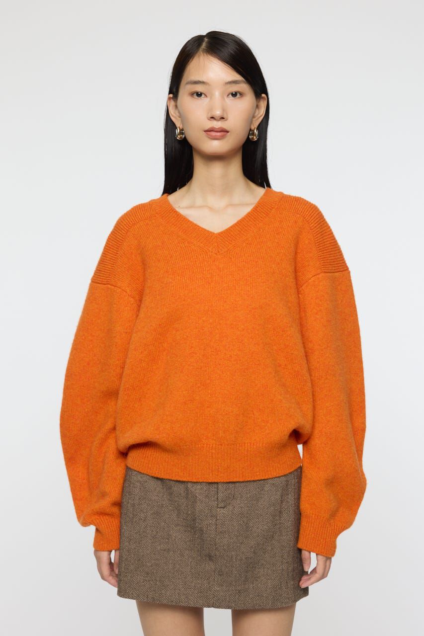 MOUSSY「DOUBLE SHOULDER V/N セーター」|ニット・セーター|ORG