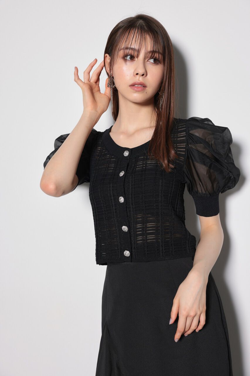 rienda「2WAYシアーラメニットカーデ」|カーディガン|