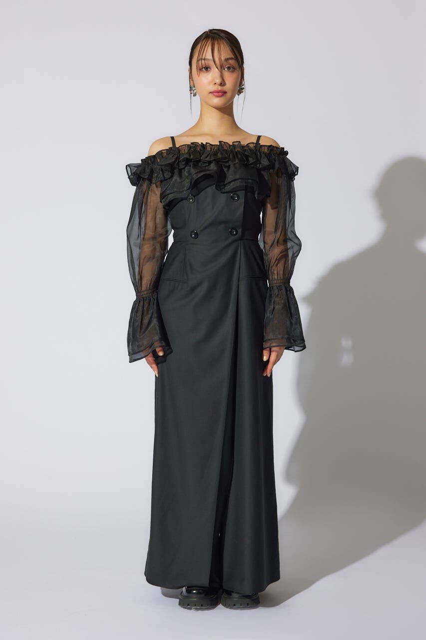 rienda「フリルカーディガンSETロンパース」|ワンピース|