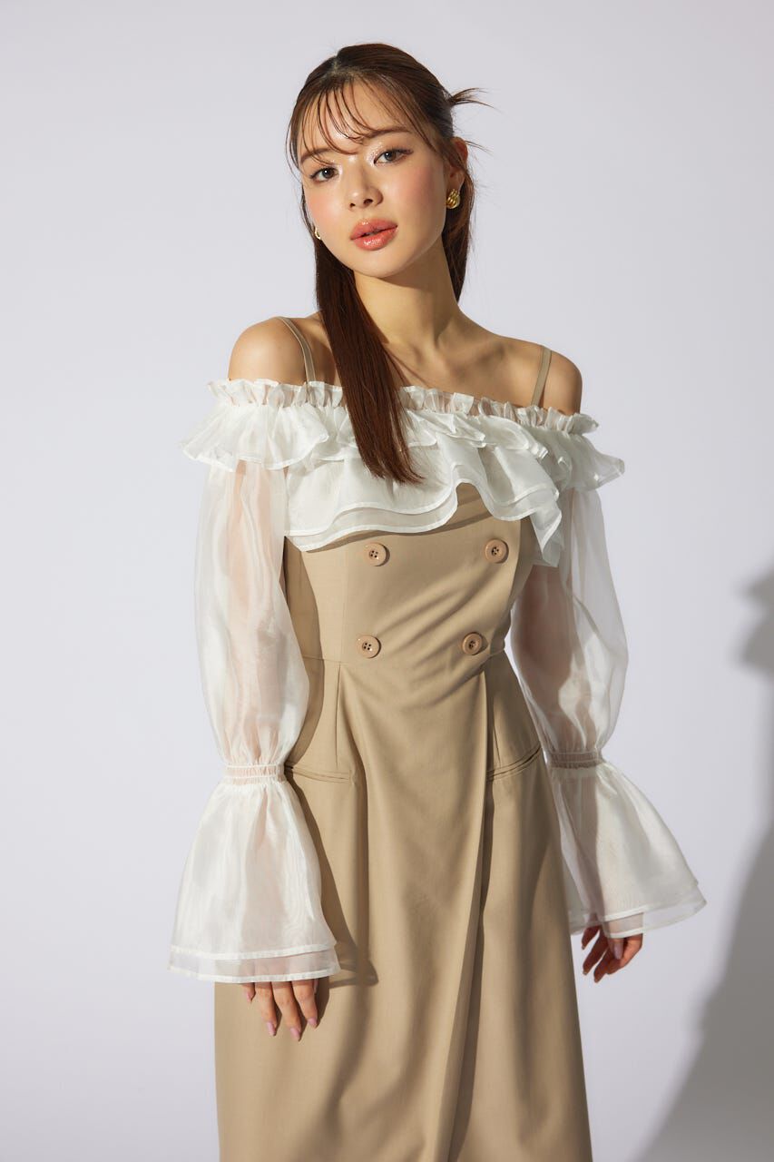 rienda「フリルカーディガンSETロンパース」|ワンピース|