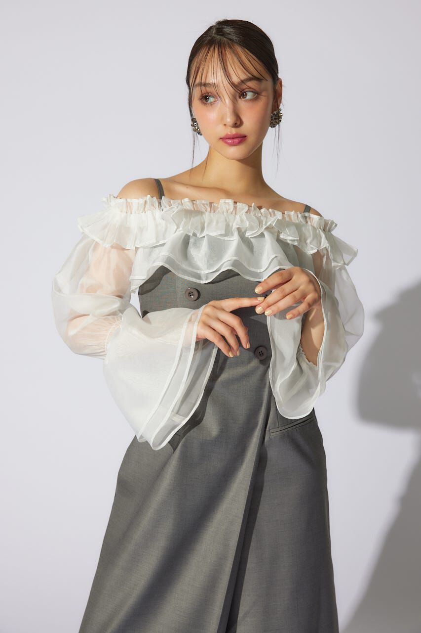 rienda「フリルカーディガンSETロンパース」|ワンピース|