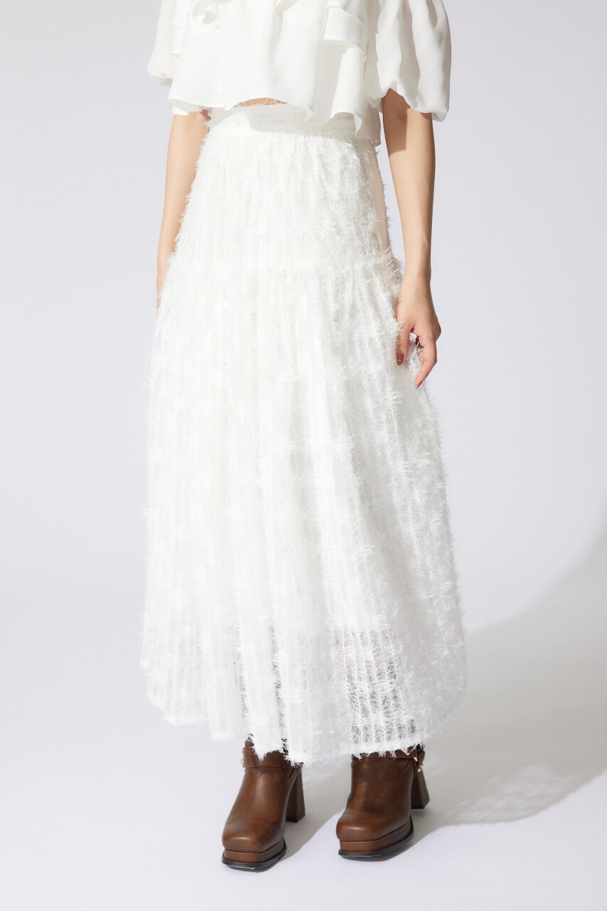 rienda「ディフォーメーションチュールフレアスカート」|スカート|