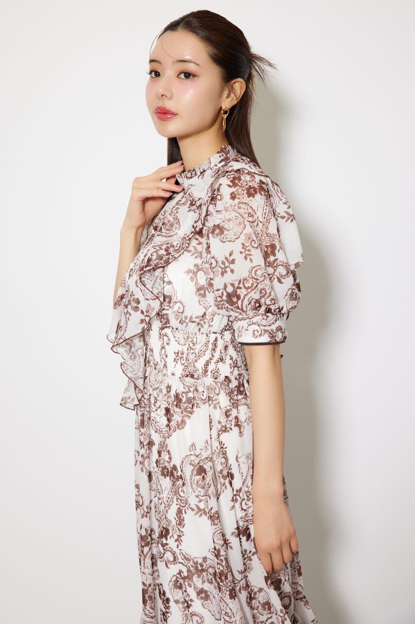 rienda「フロントロングフリルマルチパターンワンピース」|ワンピース|