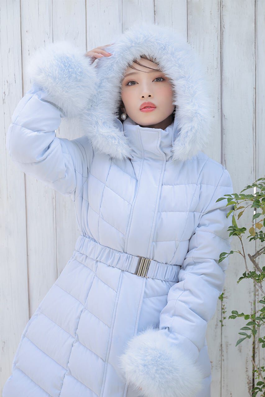 rienda「Aラインダウンワンピコート」|その他|L/BLU1