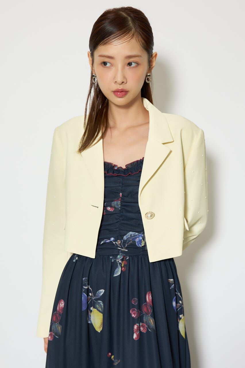 rienda「パール付きシングルショートテーラードジャケット」|その他|