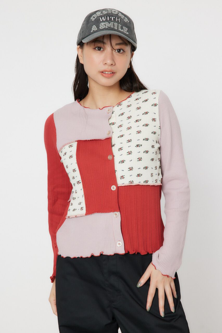 RODEO CROWNS「パッチワーク2WAYリブトップス」|Tシャツ・カットソー|柄RED5