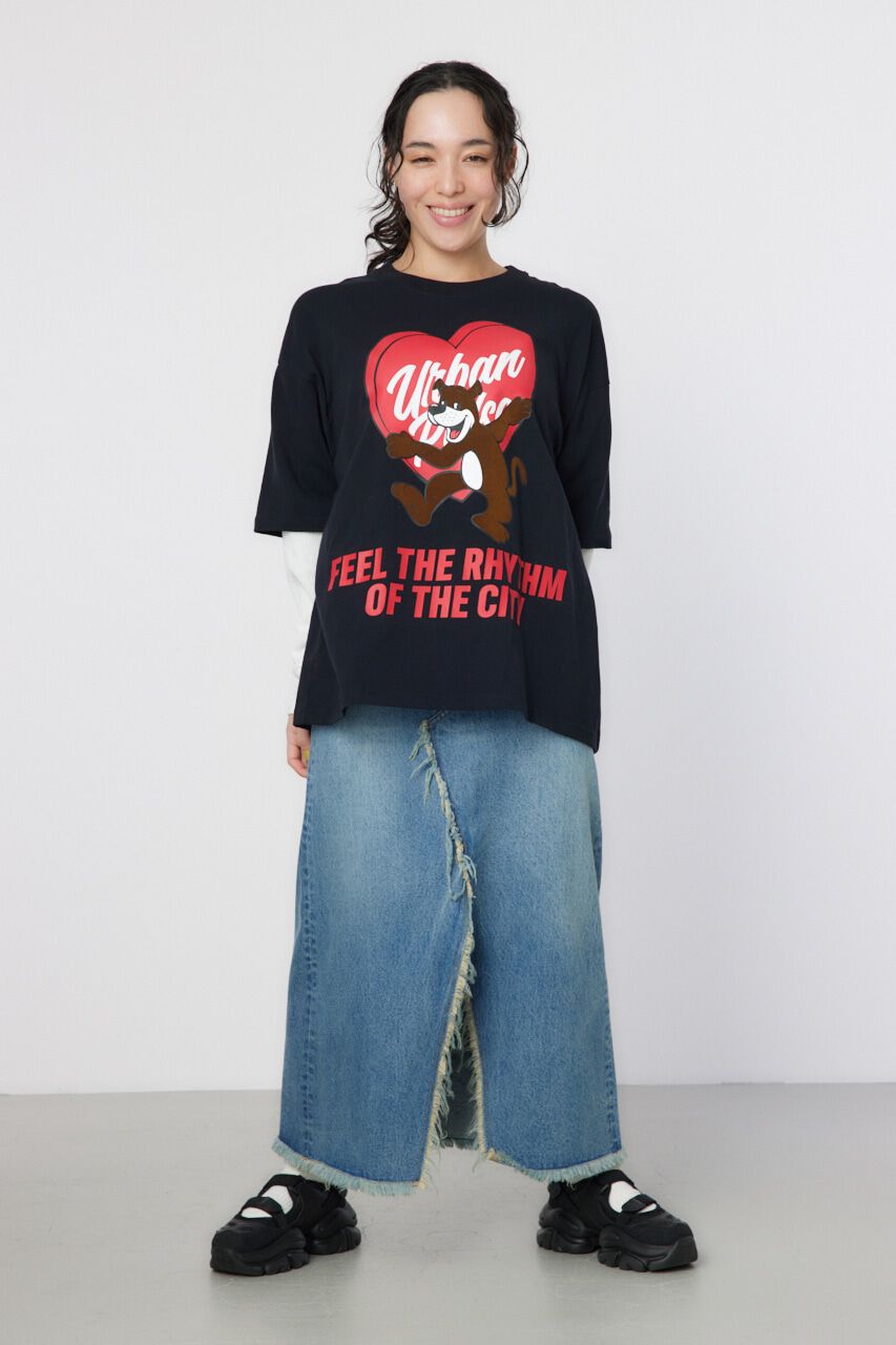 RODEO CROWNS「ハートパネルレイヤードロングスリーブTシャツ」|Tシャツ・カットソー|