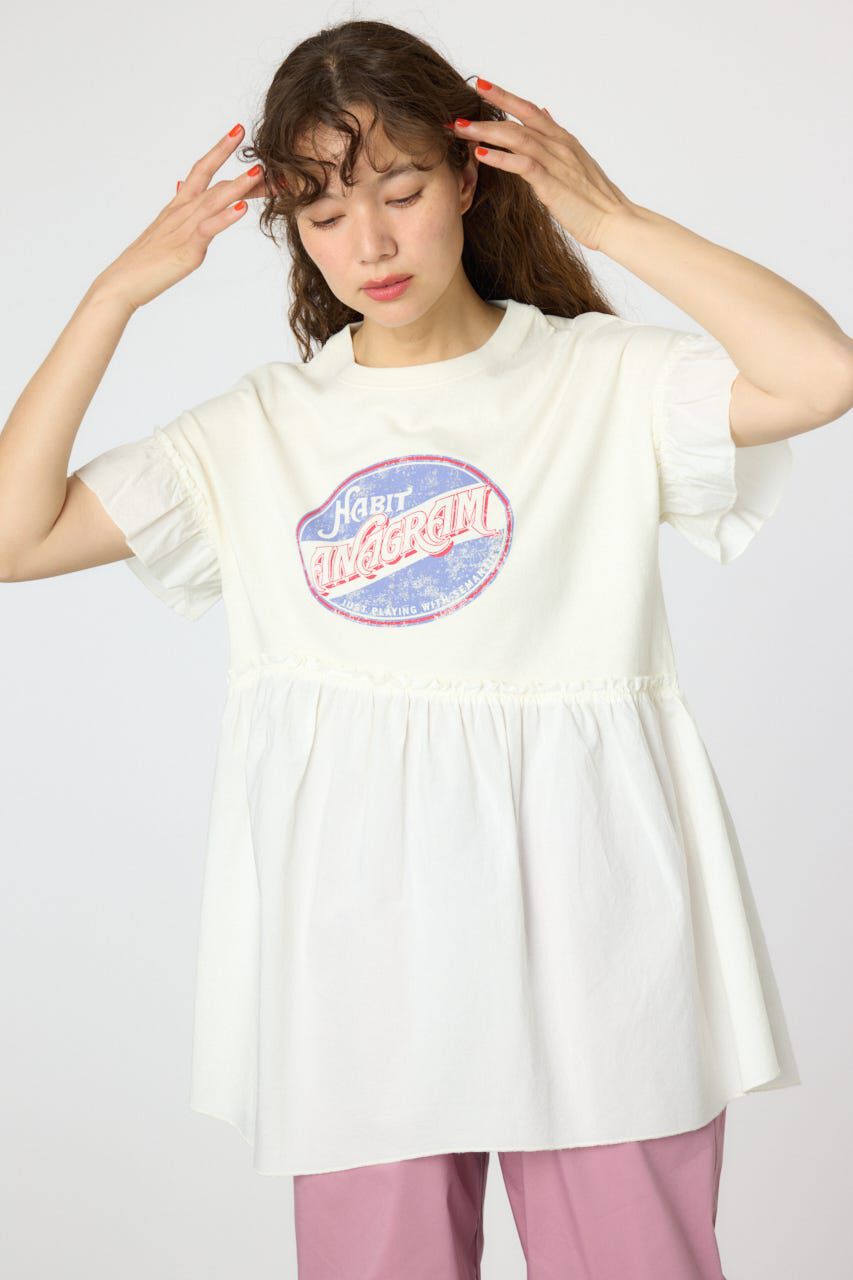 RODEO CROWNS「オーバルプリントドッキングフリルチュニック」|タンクトップ|