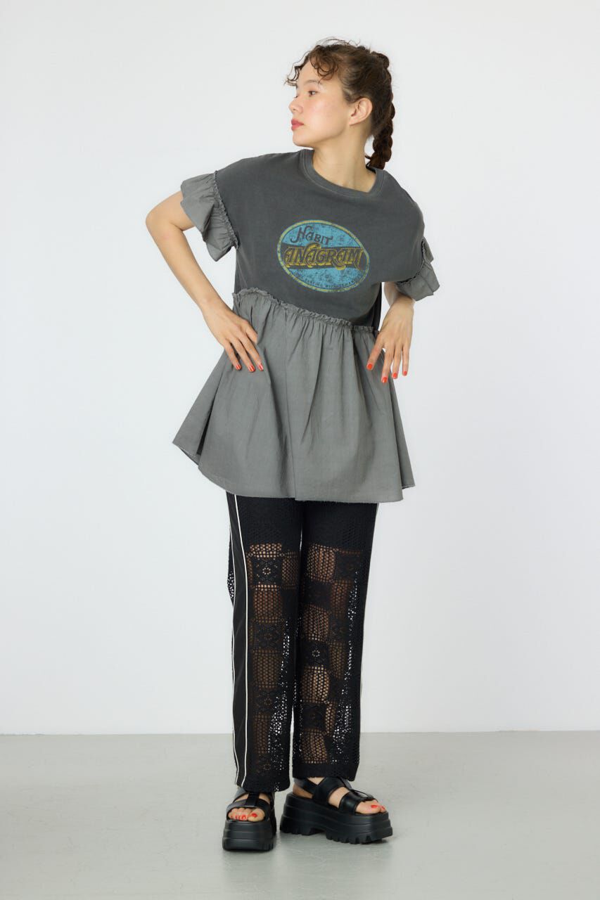 RODEO CROWNS「オーバルプリントドッキングフリルチュニック」|タンクトップ|