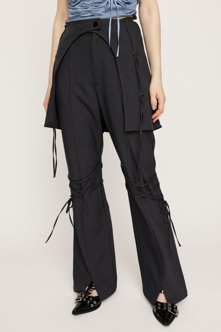 SLY「PLEATS LAYERED FLARE パンツ」|その他|D/GRY3