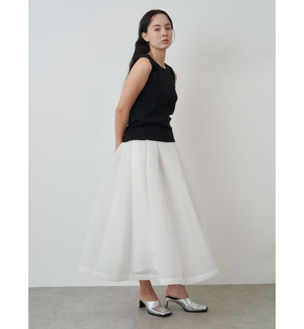 ELENDEEK「MESH BONDING FLARED SK」|スカート|