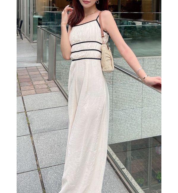 RESEXXY「シフォンキャミコンビネゾン」|オールインワン|アイボリー